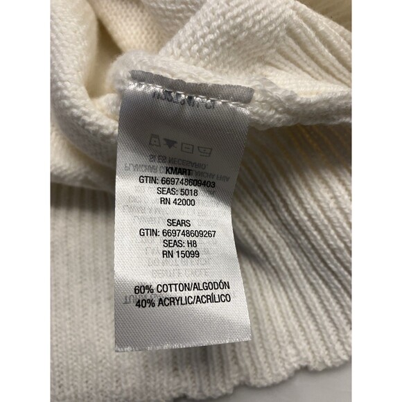 Basic Editions NWT Womens Scalloped Edge White Sweater Size XL - Picture 4 of 8